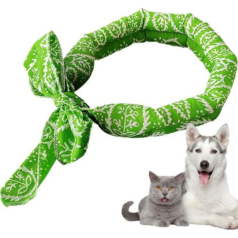 Bandeau Rafraîchissant pour Chien - Serviette Rafraîchissante Instantanée en Tissu Respirant Bandana Glacé pour Chien et Chat - pour Chiot et, Petites et Grandes Races, Maison, Randonnée, Voyage, P (1/5)