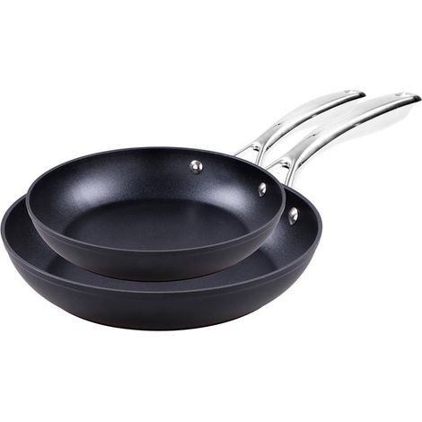 Set 2 Pezzi Padelle Antiaderenti ad Induzione Black Steel 24 + 28 cm
