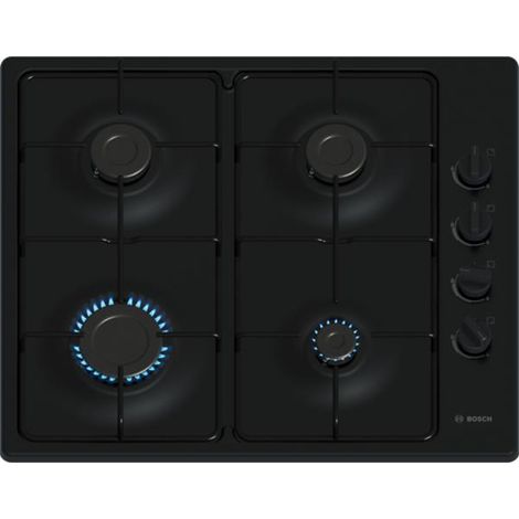 Placa de gas de 60 cm, 7500 W, 4 quemadores, negra - PBP6B6K80 - Bosch -