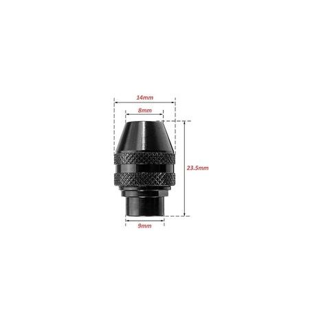 2pcs mandrin universel sans clé mini mandrin de remplacement mandrin sans clé multifonction broyeur électrique graver noir, mandrin de broyeur électrique (1/4)