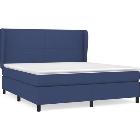 Maison Exclusive - Cama box spring con colchón tela azul 180x200 (1/5)