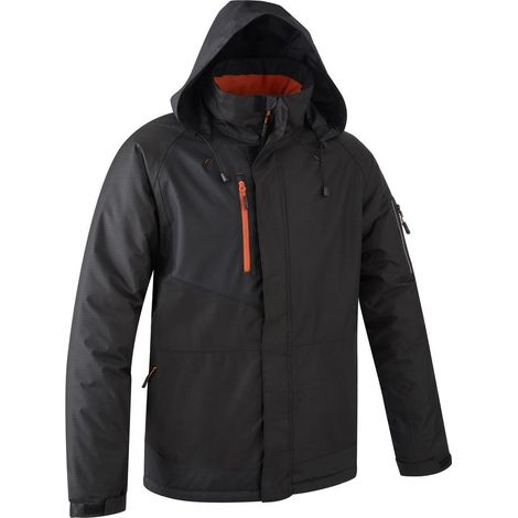 Parka imperméable multipoches avec capuche Coverguard YUZU EN343 EN14058 Noir 3XL (1/4)