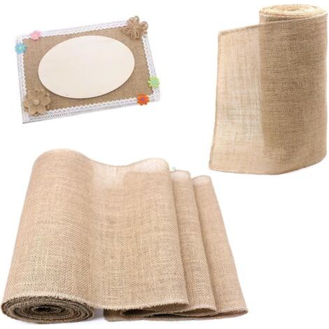 Chemin de Table Toile de Jute, 10M30CM Toile de Jute Rouleau, Chemin de Table, Chemin de Table Jute
