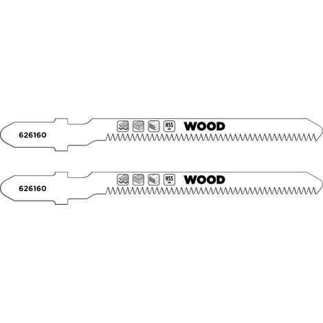 kwb 2x Lames de scie sauteuse pour stratifié, coupe en courbe (pour stratifié, bois dur, bi-métal) (1/2)