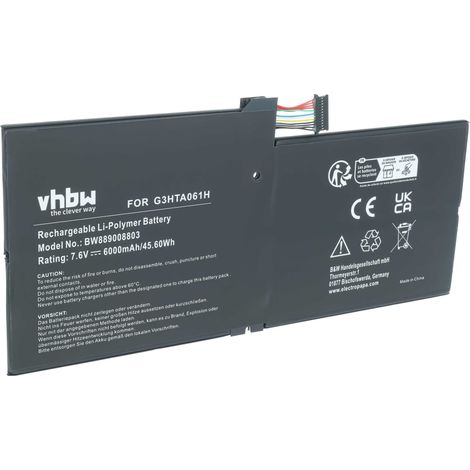 vhbw Akku kompatibel mit Microsoft Surface Pro 7 1866, Pro 7 Notebook (6000 mAh, 7,6 V, Li-Polymer) (1/5)