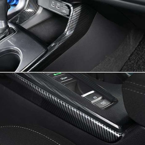 3 colors: Carbon fiber textured Material: ABS Gear shift side strip, automotive interior accessory suitable for this product. (1/4)