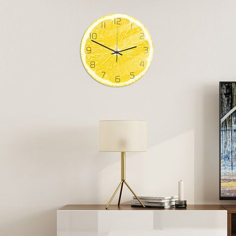Horloge murale élégante et originale en acrylique avec motif citron pour la maison ou le bureau - décoration murale (1/5)
