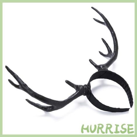 Garosa Bandeau de cornes de cerf √Serre-tête En Bois De Cerf Accessoire De Coiffure Pour Noël Déguisement D'Hal montres parure (1/4)