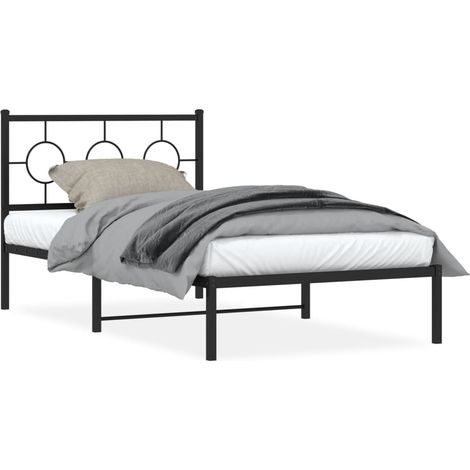Maison Exclusive - Giroletto con Testiera Metallo Nero 100x200 cm (1/5)