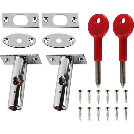 Serrure de sécurité pour porte, lot de 2 unités, en acier inoxydable, avec clé, antivol.-AquaForge (1/5)