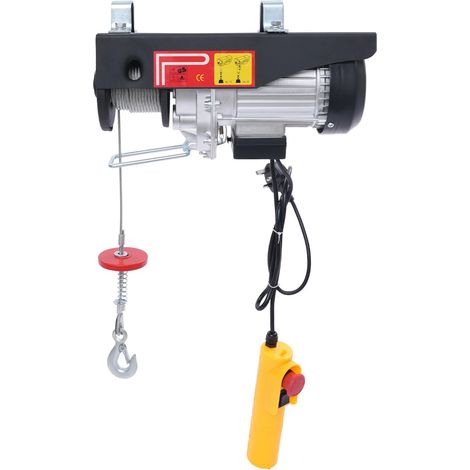 500kg Winches Electric Hoist 1050W 18m Steel Wire with Emergency Stop & Remote for garage, warehouse