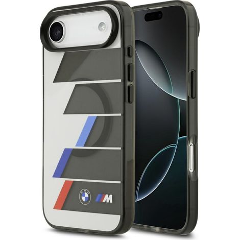 Funda MagSafe BMW M IML con botones metálicos y líneas tricolores para iPhone Air, color antracita. (1/5)