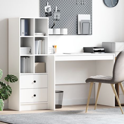 Schreibtisch mit Schubladen 2 pcs Weiß
