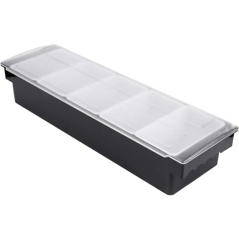 Seasoning Box with Lid, Transparent Condiment Container, 3-Compartment Dispenser for Fruit, Snacks, Coffee Beans, Restaurants (1/5)