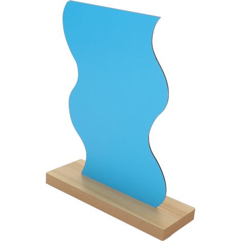 Miroir de toilette acrylique léger avec support en bois, design moderne pour salle de bain ou bureau (1/5)