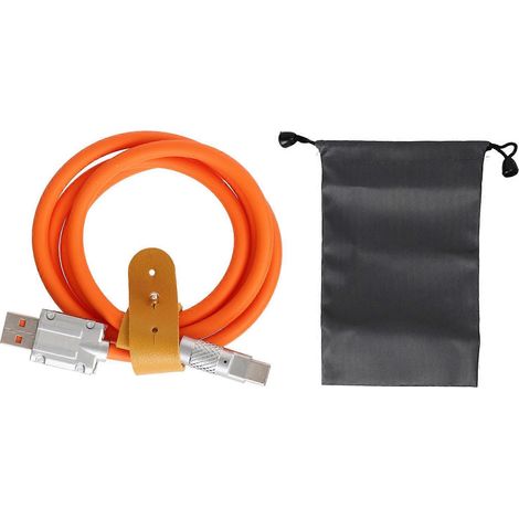 Câble USB C 66W charge rapide, silicone liquide épais, connecteur Type C pour téléphone, batterie externe, appareil photo, 1,45m, résistant et flexible (1/5)