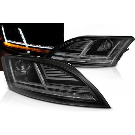Paire feux phares Audi TT 8J de 2010 a 2014 Daylight led DRL noir Xenon AFS-32019202 (1/4)