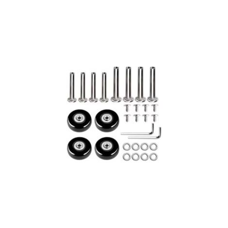 50 x 18 mm Lot de 4 roues de rechange pour valise à bagages, roulettes pivotantes en caoutchouc Roulements Kits de réparation