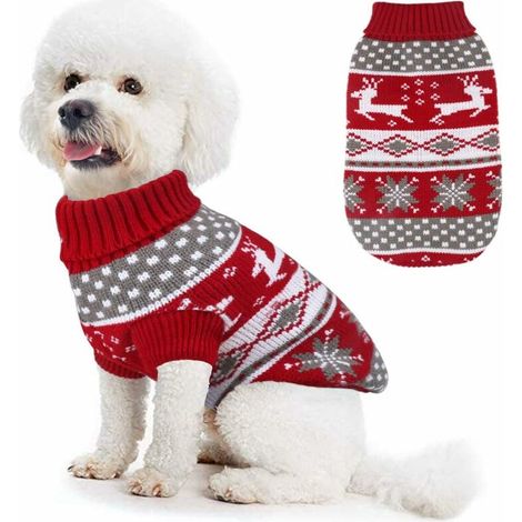 Manteau de pull d'hiver pour chien(Rouge,L)-