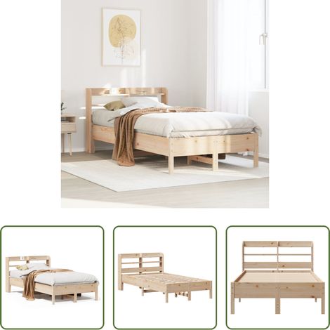 Sommier à lattes - Cadre de lit sans matelas 75x190 cm bois de pin massif (1/5)