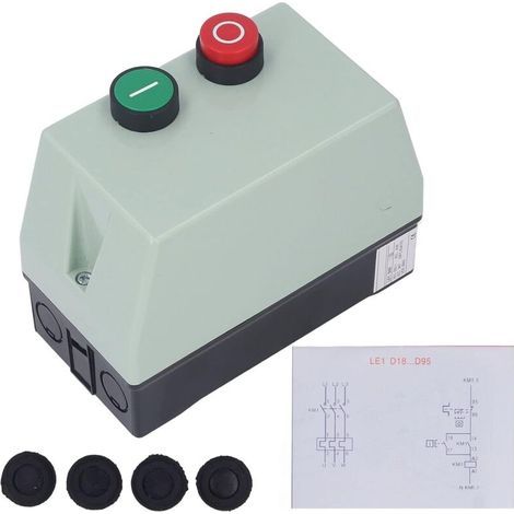 Démarreur de moteur électrique magnétique étanche IP55 – Monophasé 220-230V – Protection contre surcharges – Matériau ABS robuste (1/4)