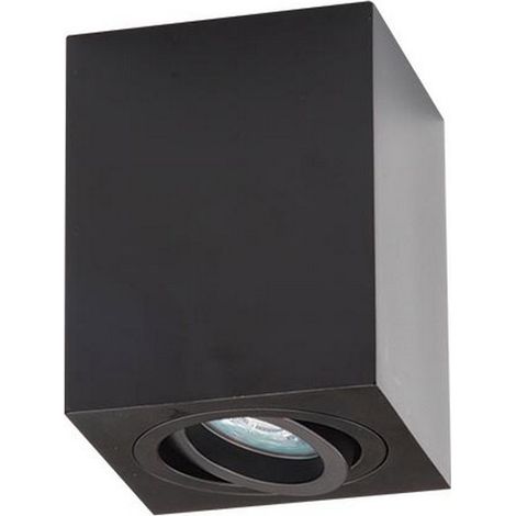 Dimovo Plafonnier en saillie Downlight Spot Plafonnier en saillie Carré 1x GU10 Noir (1/2)