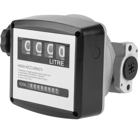Compteur de débit de carburant diesel essence fioul 1 pouce, précision 1%, affichage numérique 4 chiffres