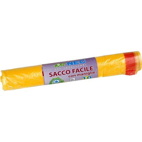 Rotolo 10 sacchi gialli profumati per raccolta differenziata - 110 L - 70x105 cm