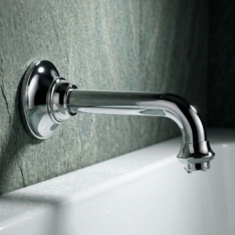 PaulGurkes Wasserauslauf 16cm Retro Chrom Wanneneinlass Auslauf (1/5)