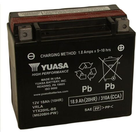 Batterie moto YUASA YTX20HL-BS 12V 18.9AH 310A