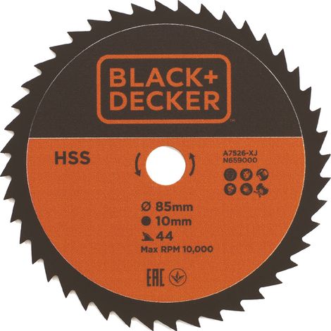 LAMA HSS PER MINI SEGA CIRCOLARE ø 85 mm foro 10 mm - 44 denti  - BLACK DECKER