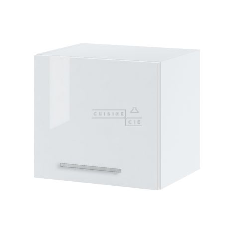 Meuble haut SLIM de cuisine Bellissi Blanc Brillant 1 porte relevable L 40 cm -  Porte avec poignée apparente  White