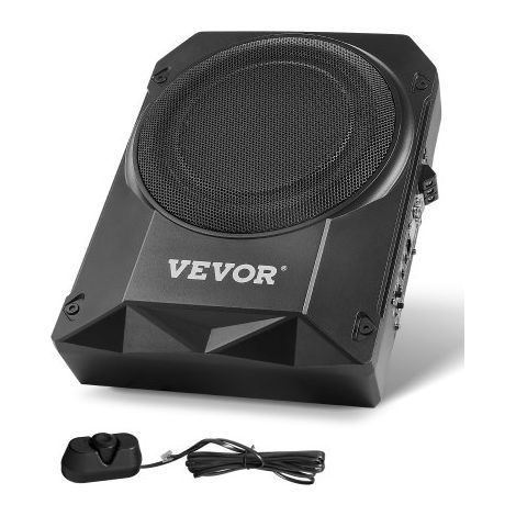 Untersitz Auto Subwoofer 400 W 254 mm schlanker Auto Subwoofer mit Stromversorgung, Subsystem mit eingebautem Verstärker, Hoch-/Niedrigpegel-Eingang und Lautstärkeregler für SUVs Lkws (1/5)