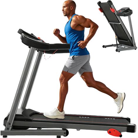 Cinta de correr, 2,5 CV, rango de velocidad de 1 a 12 km/h, inclinación ajustable, plegable, peso máximo 120 kg. (1/5)