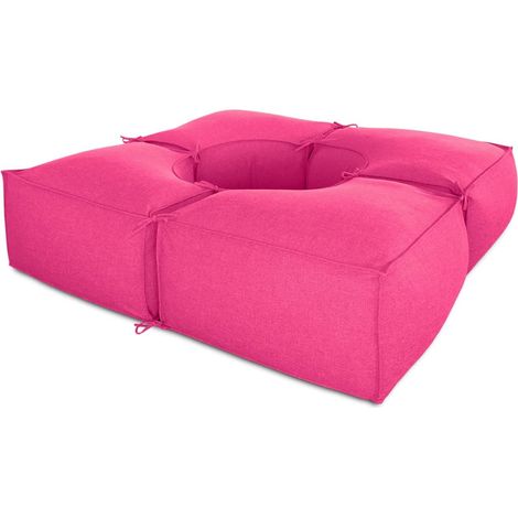 EVERGREENWEB Salotto da giardino Elegante, Tessuto di alta Qualit… Idrorepellente e sfoderabile - Pouf da esterno giardino, Outdoor & Indoor- Puff divano 4 pezzi 200x200 cm, Made in Italy ROSA (1/5)