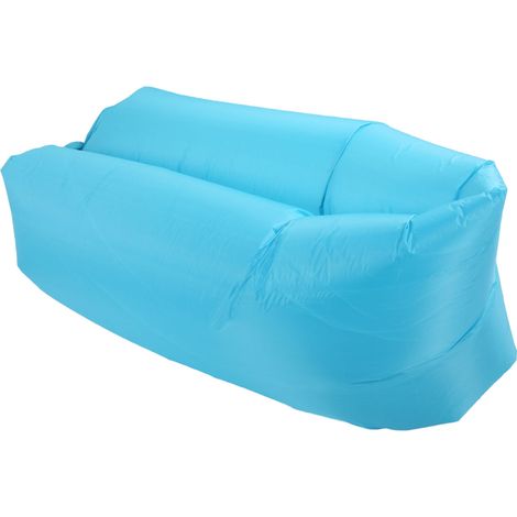 Aufblasbarer Liegestuhl/Luftsofa/tragbares und faltbares aufblasbares Sofa mit Aufbewahrungstasche, ideal für Camping im Freien, himmelblau. (1/4)