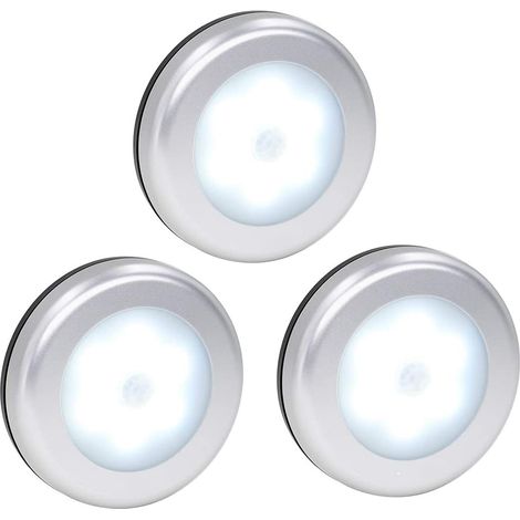 Lampe à détecteur de mouvement, veilleuse LED à piles, éclairage d'escalier, de placard ou sous-meuble, lampe adhésive à fixer partout pour la maison, la cuisine, le couloir, les placards, les escalie (1/5)