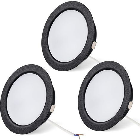 LED Spot 12V Encastrable, Spot LED Encastrable 12V Dimmable 3,5W 3000K blanc chaud 300LM Extra Plat, encastré lampe plafonnier Lumières pour meuble Camping-Car Caravane Bateau Salon,Lot de 3 (1/5)