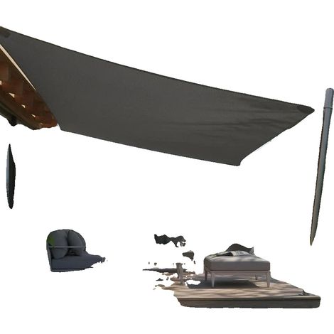 Auvent de jardin, tissu Oxford, protection UV, Anthracite (1/2)