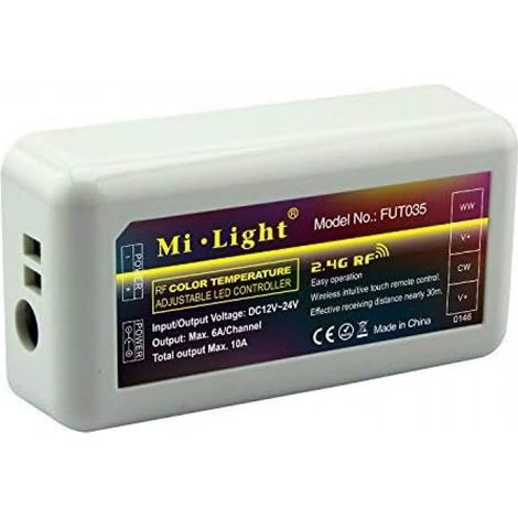 Double contrôleur de bande LED couleur blanc WW/CW, température de couleur blanc chaud à blanc froid réglable, fut035