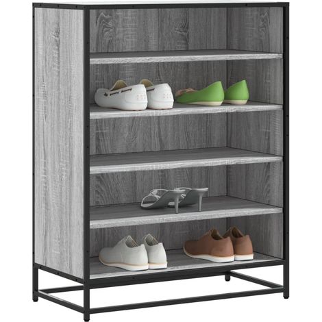 Schuhschrank Grau Sonoma 75x38x97,5 cm Holzwerkstoff Metall