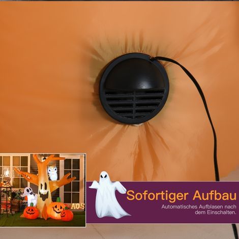 Halloween Aufblasbares Spukgespenst Luftfigur Aufleuchtend Deko 120/ 240 cm (Aufblasbarer Spukbaum) (1/5)
