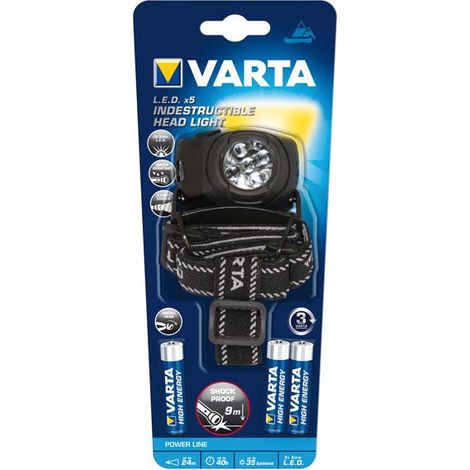 Lámpara frontal indestructible X5, 3AAA VARTA