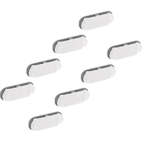 Organisateur de câbles de données ABS USB, enrouleur de câbles adhésif, blanc, lot de 8 (1/5)