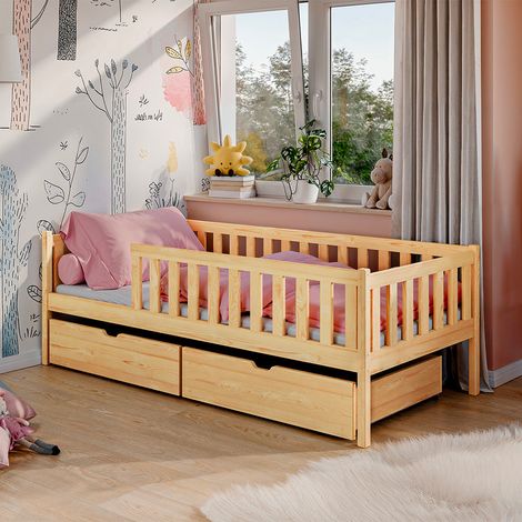 Letto 90x190 sommier e cassetti inclusi Antoine Legno (1/3)