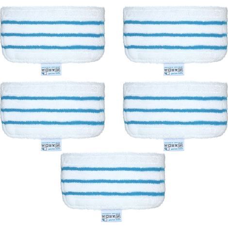 Lot de 5 lingettes de rechange pour balais vapeur Black + Decker FSM1610 / FSM1630. Accessoires lavables pour lingettes de balai. (1/3)