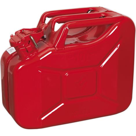 SEALEY JERRY CAN RED 10 LITRE METAL FUELPETROL DIESEL 10L CONTAINER JC10