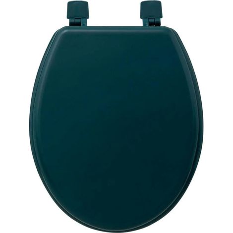 Five Simply Smart – Abattant WC en bois MDF 48cm bleu pétrole – Charnières réglables 13-18cm – Finition luxe pour salle de bain élégante (1/4)