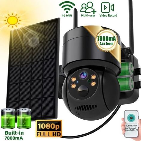 Caméra de surveillance Solaire 1080P - Panoramique 360° - Détection PIR - Audio bidirectionnel (1/4)