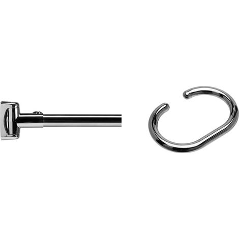 Croydex Premium Telescopic Curved Shower Rod, Extendable 108-185cm, Chrome (1/5)